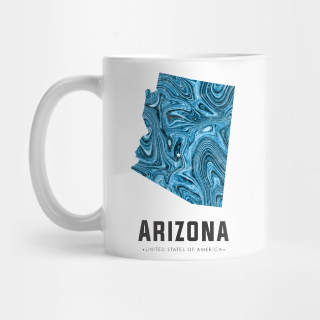 Arizona state map abstract blue by StudioGrafiikka